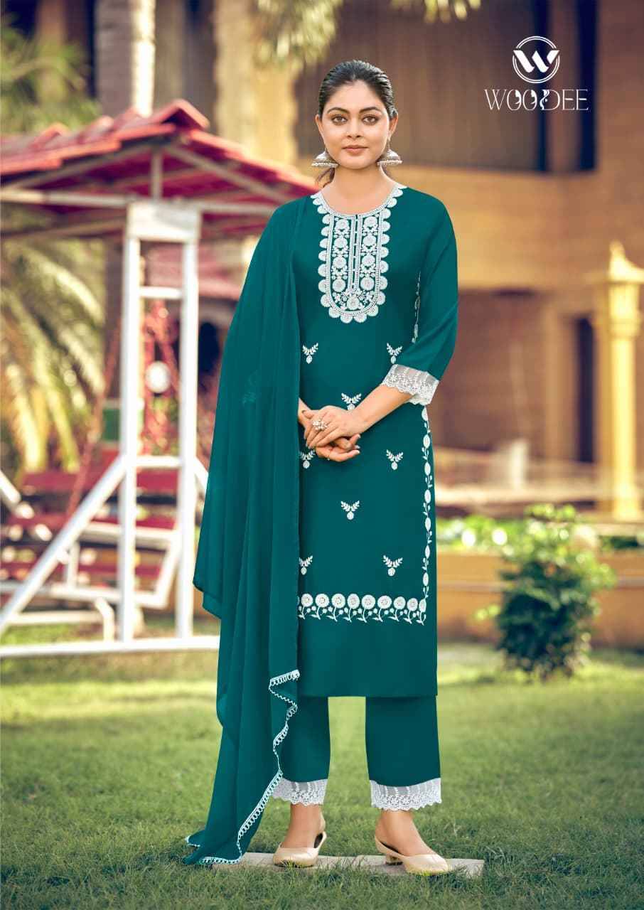 WHITE LOTUS vol-3 By WOODEE 1001 to 1006 Series Beautiful Festive Suits Colorful Stylish Fancy Ethnic Wear Rayon Embroidery Dresses At Wholesale Price